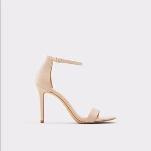 ALDO - single strap high heel beige sandals.